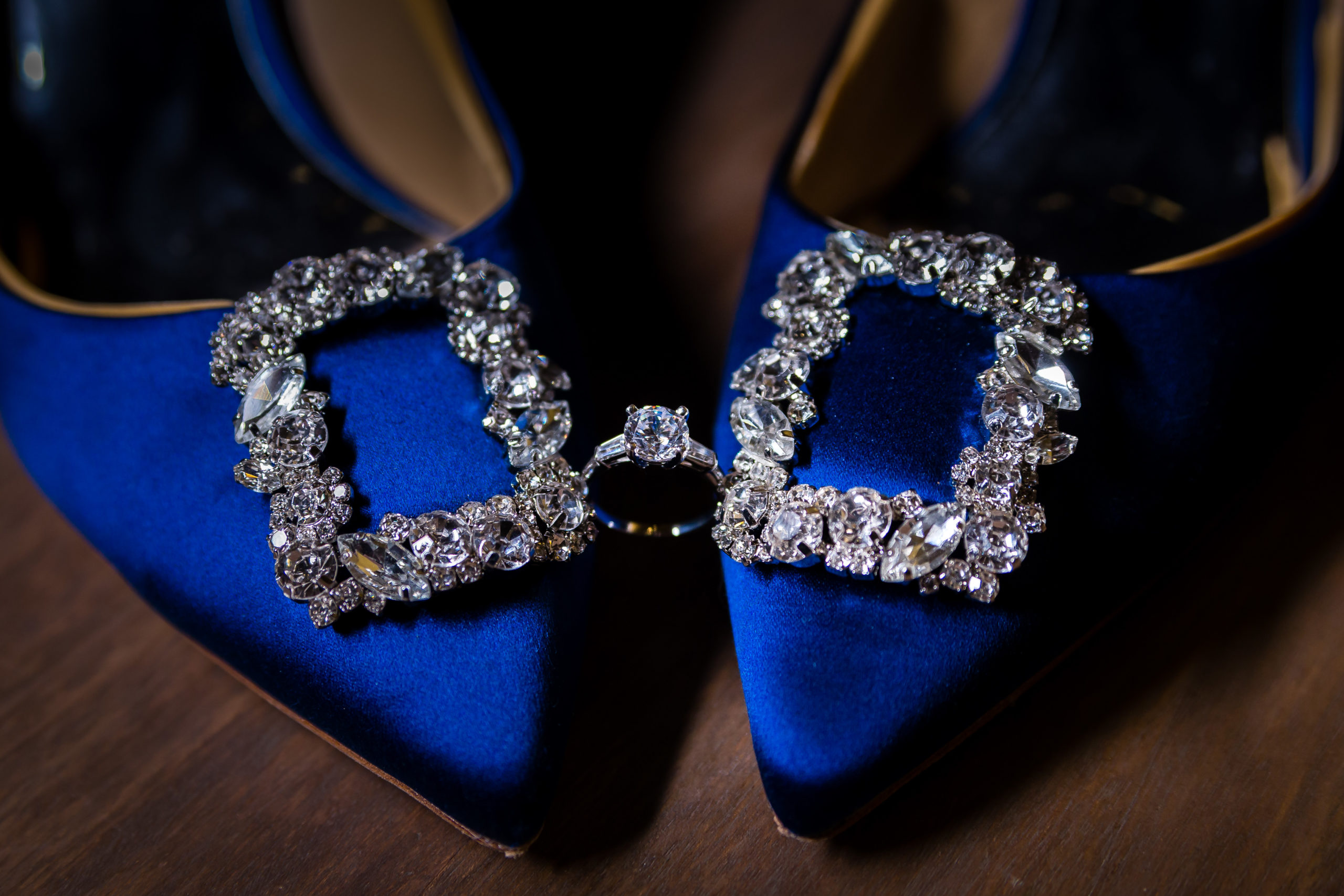 Engagement ring and wedding shoes