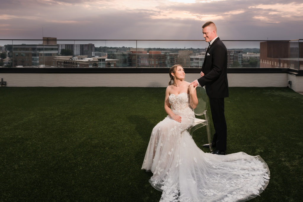 Wedding portrait at AC Hotel rooftop